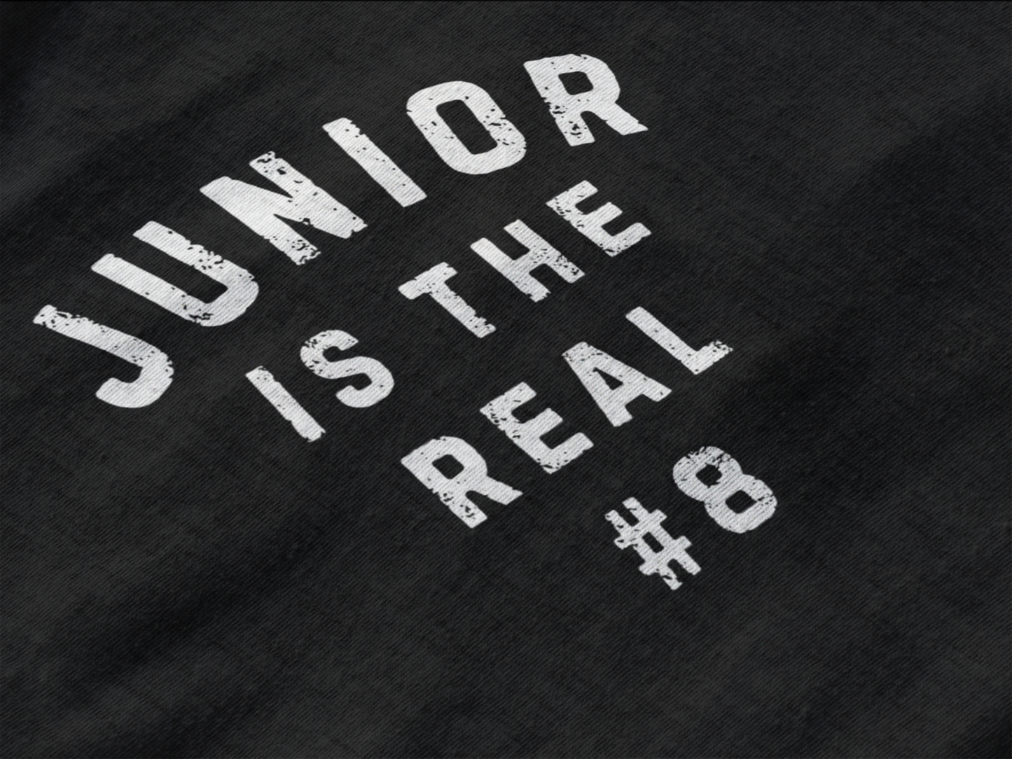 Junior is the real #8 BLACK Unisex Tee